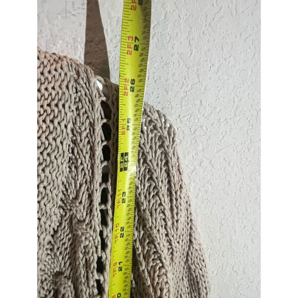 Chico's Oversized Knitted Open Front Cardigan Sweater Women's Size L Tan - Picture 5 of 5